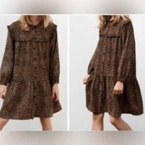 Zara Brown Long Sleeve Dress